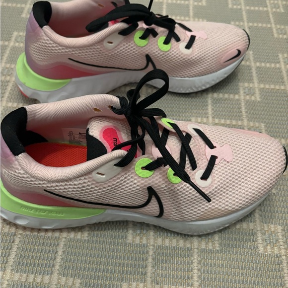 Nike Shoes - Nike Pink and Green Running Shoes size 8